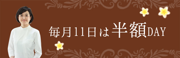 毎月11日は半額Day